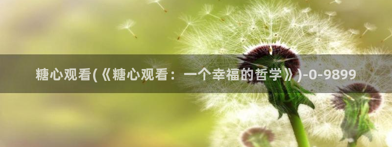 唐伯虎糖心vlog入口：糖心观看(《糖心观看：一个幸